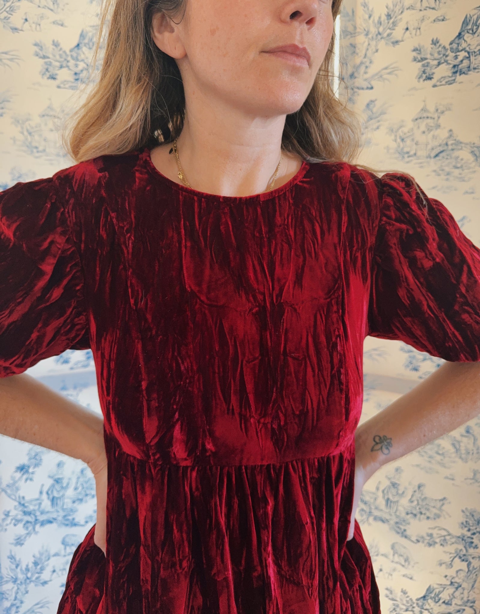 batsheva red dress BATSHEVA Spring Prairie Dress